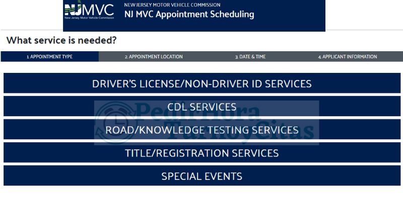 motor vehicle nj appointment español