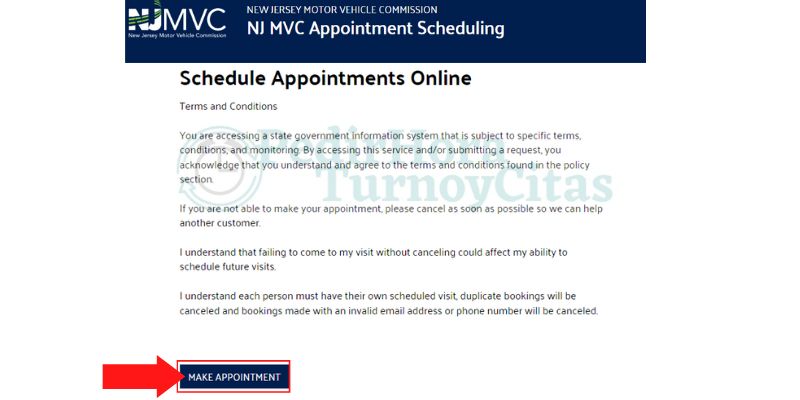 vehicle nj appointment